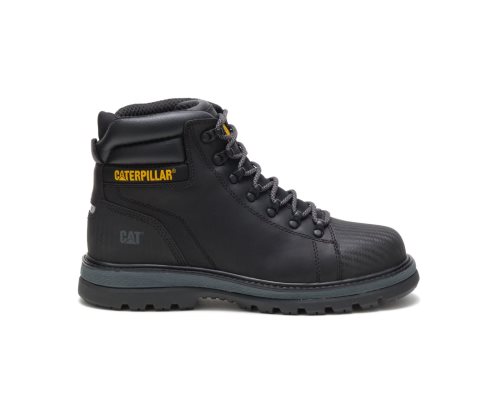 Black Caterpillar Foxfield Steel Toe Work Boot - Men's Work Boots Egypt RXJU0VD