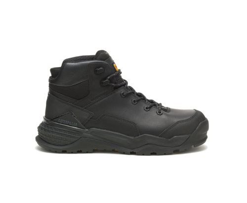 Black Caterpillar Provoke Mid Waterproof Alloy Toe Work Boot - Men's Work Boots Egypt 633WA46