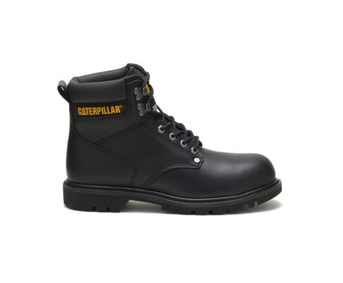 Black Caterpillar Second Shift Steel Toe Work Boot - Men's Work Boots Egypt D9845H6