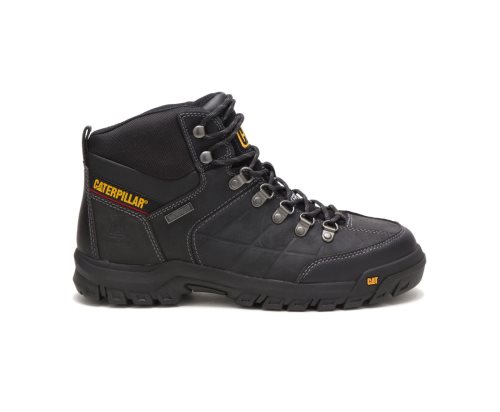 Black Caterpillar Threshold Waterproof Steel Toe Work Boot - Men's Work Boots Egypt YM3K50T