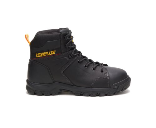 Black Caterpillar Wellspring Waterproof Metatarsal Guard Steel Toe Work Boot - Men's Work Boots Egypt CH4U3SV