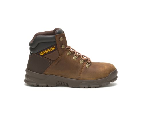 Brown Caterpillar Charge Waterproof Alloy Toe Work Boot - Men's Work Boots Egypt O4HCCM8