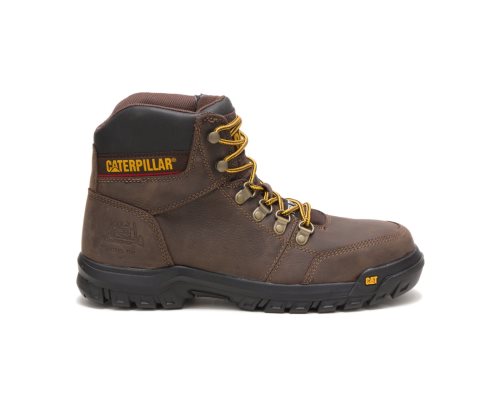 Brown Caterpillar Outline Steel Toe Work Boot - Men's Work Boots Egypt C2YSRNI