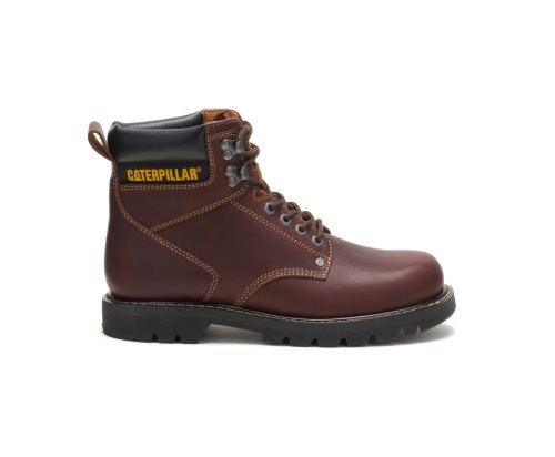 Brown Caterpillar Second Shift Work Boot - Men's Work Boots Egypt SQMEXM2