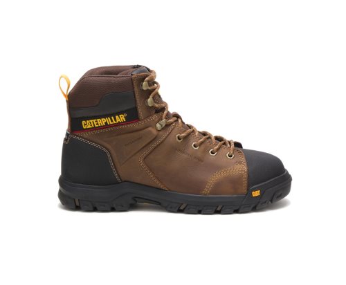 Brown Caterpillar Wellspring Waterproof Metatarsal Guard Steel Toe Work Boot - Men's Work Boots Egypt JG1UQ4N