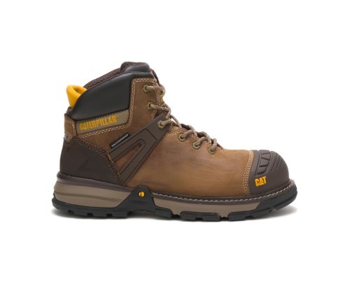 Dark Biege Caterpillar Excavator Superlite Waterproof Nano Toe Work Boot - Men's Work Boots Egypt BY52902