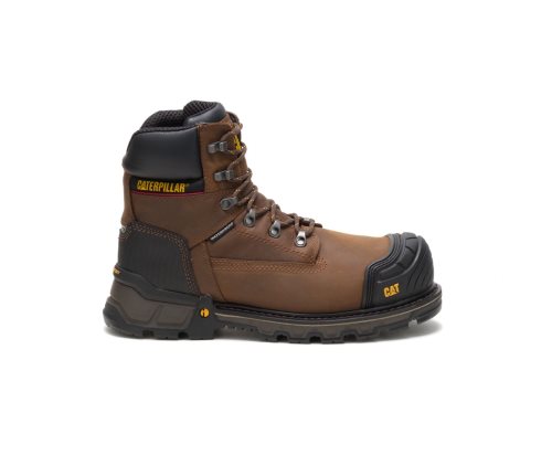 Dark Brown Caterpillar Excavator XL 6" Waterproof Composite Toe Work Boot - Men's Work Boots Egypt LMOM11W