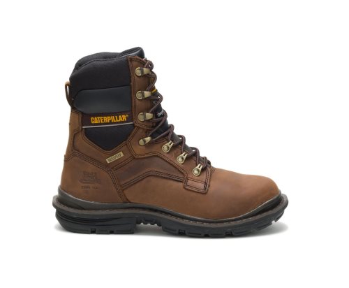 Dark Brown Caterpillar Flexion Generator 8" Waterproof Thinsulate™ Steel Toe Work Boot - Men's Work Boots Egypt 7ZW4482