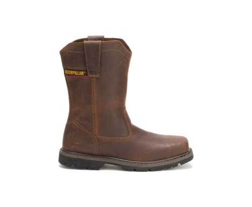 Dark Brown Caterpillar Wellston Pull On Steel Toe Work Boot - Men's Work Boots Egypt 1IMNZPS