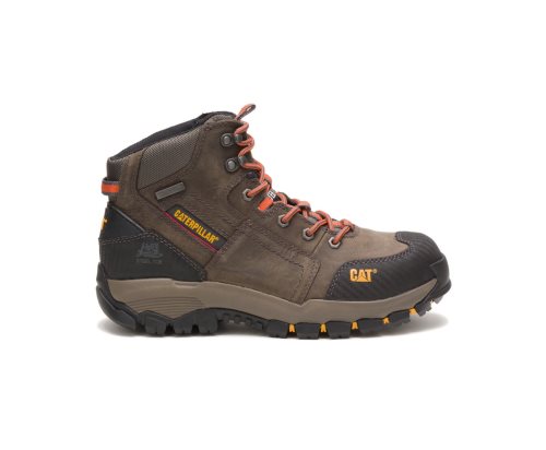 Dark Grey Caterpillar Navigator Mid Waterproof Steel Toe Work Boot - Men's Work Boots Egypt ZGK0PFL