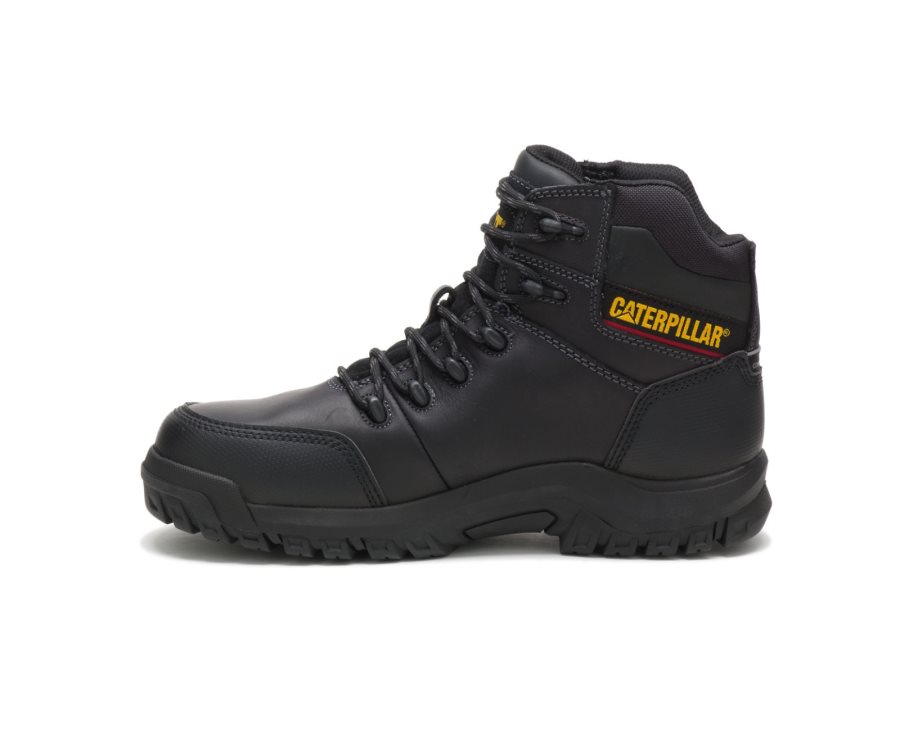 Black Caterpillar Resorption Waterproof Composite Toe Work Boot - Men's Work Boots Egypt C5ODDR0