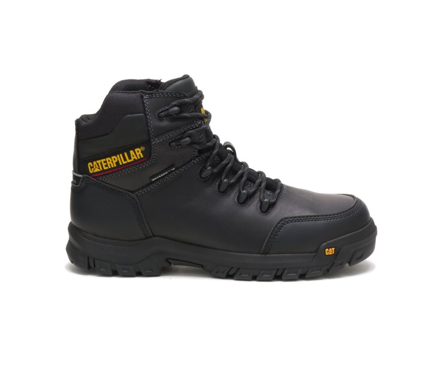 Black Caterpillar Resorption Waterproof Composite Toe Work Boot - Men\'s Work Boots Egypt C5ODDR0