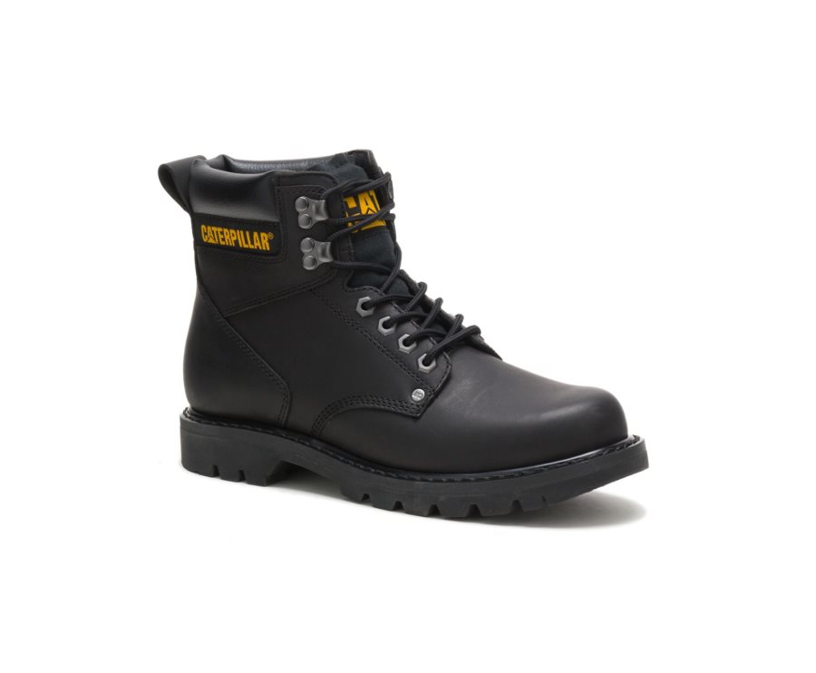 Black Caterpillar Second Shift Work Boot - Men's Work Boots Egypt SC1TYJ7