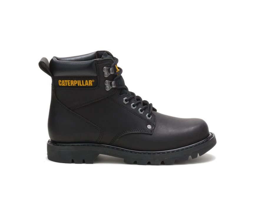 Black Caterpillar Second Shift Work Boot - Men\'s Work Boots Egypt SC1TYJ7