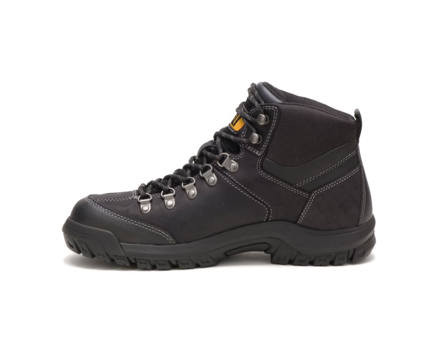 Black Caterpillar Threshold Waterproof Work Boot - Men's Work Boots Egypt 4RGDKLU