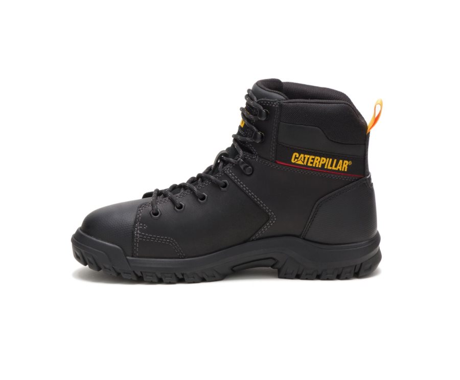 Black Caterpillar Wellspring Waterproof Metatarsal Guard Steel Toe Work Boot - Men's Work Boots Egypt CH4U3SV