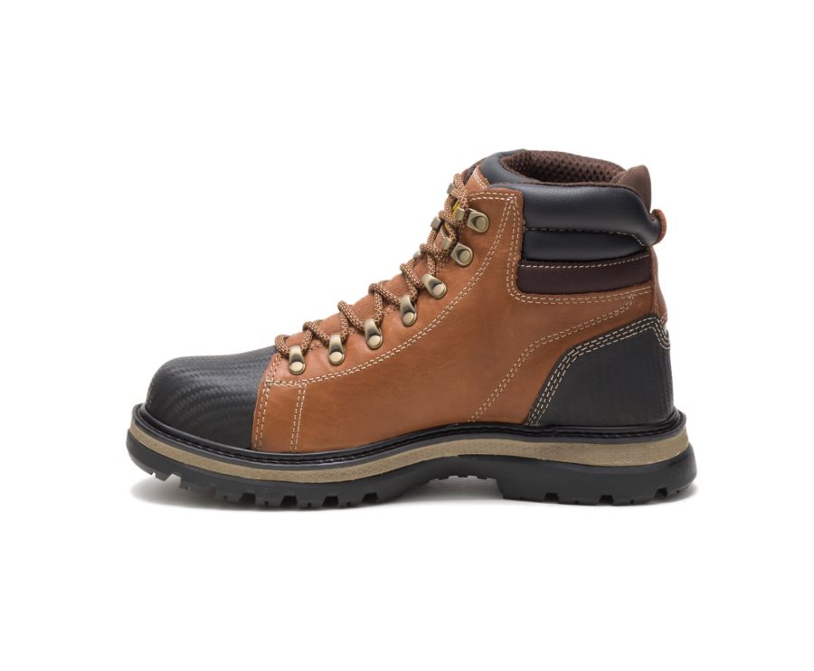 Brown / Black Caterpillar Foxfield Steel Toe Work Boot - Men's Work Boots Egypt 99299JW