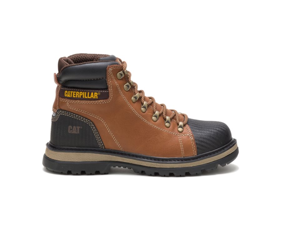 Brown / Black Caterpillar Foxfield Steel Toe Work Boot - Men\'s Work Boots Egypt 99299JW