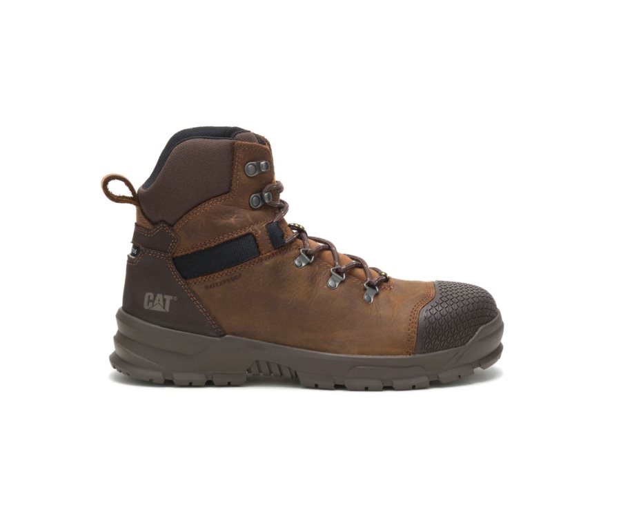 Brown Caterpillar Accomplice X Waterproof Steel Toe Work Boot - Men\'s Work Boots Egypt ZUPJWQE