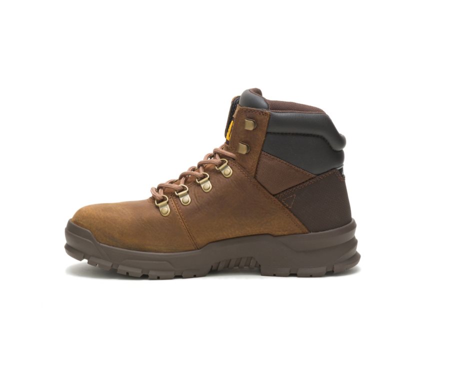 Brown Caterpillar Charge Waterproof Alloy Toe Work Boot - Men's Work Boots Egypt O4HCCM8