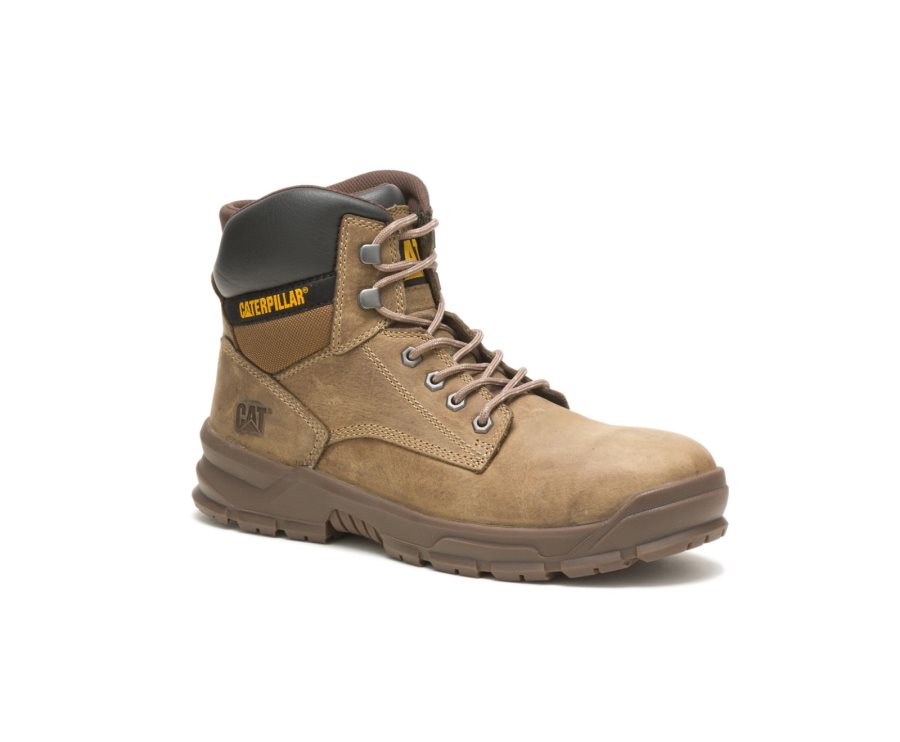 Brown Caterpillar Mobilize Alloy Toe Work Boot - Men's Work Boots Egypt 901W4S4