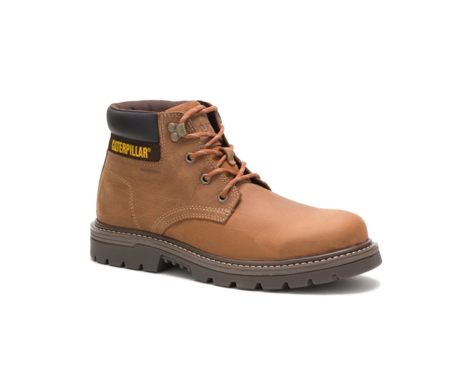 Brown Caterpillar Outbase Waterproof Work Boot - Men's Work Boots Egypt 15POZEW