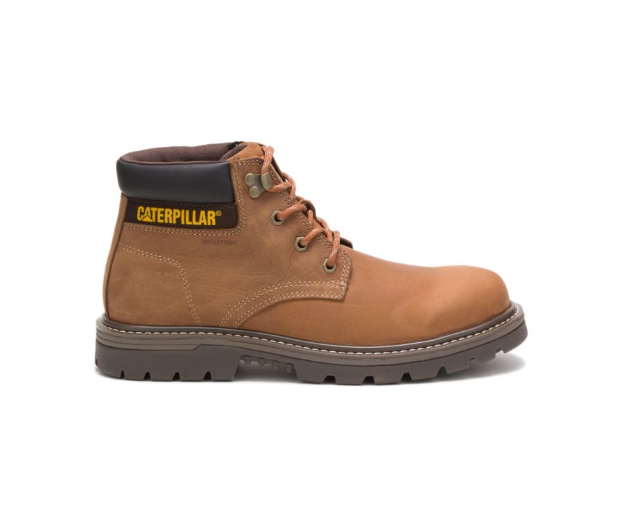 Brown Caterpillar Outbase Waterproof Work Boot - Men\'s Work Boots Egypt 15POZEW