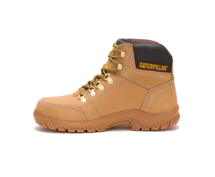 Brown Caterpillar Outline Steel Toe Work Boot - Men's Work Boots Egypt 29UMMI4