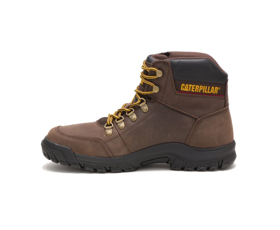 Brown Caterpillar Outline Work Boot - Men's Work Boots Egypt ALPQR6U