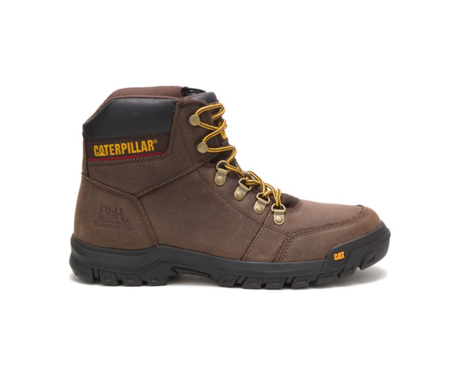 Brown Caterpillar Outline Work Boot - Men\'s Work Boots Egypt ALPQR6U