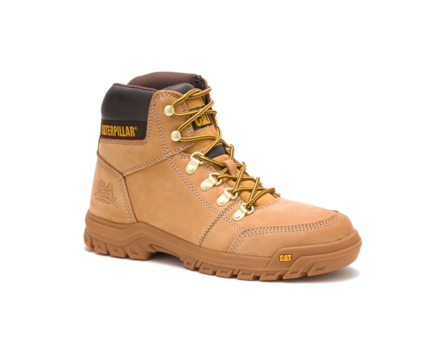 Brown Caterpillar Outline Work Boot - Men's Work Boots Egypt JRW5SI4