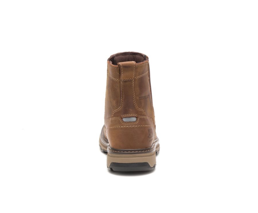 Brown Caterpillar Pelton Steel Toe Work Boot - Men's Work Boots Egypt P9QWO9F