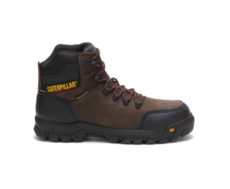 Brown Caterpillar Resorption Waterproof Composite Toe Work Boot - Men\'s Work Boots Egypt 4YK6EC7