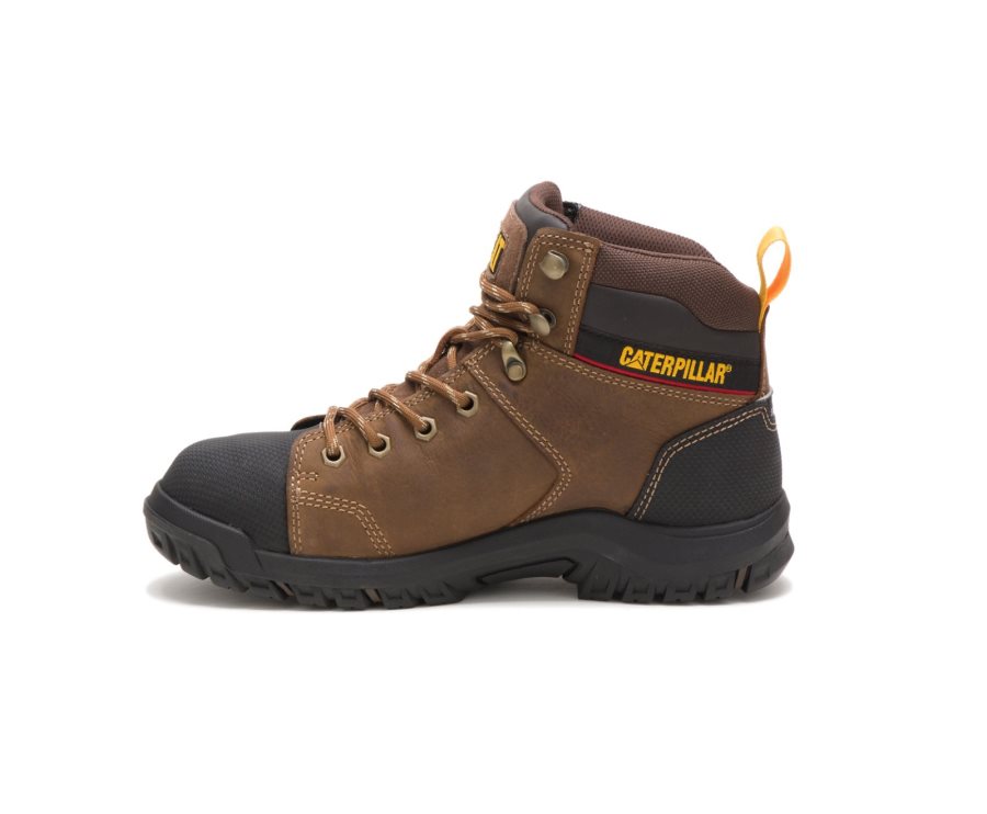 Brown Caterpillar Wellspring Waterproof Metatarsal Guard Steel Toe Work Boot - Women's Work Boots Egypt 3QSTE5E