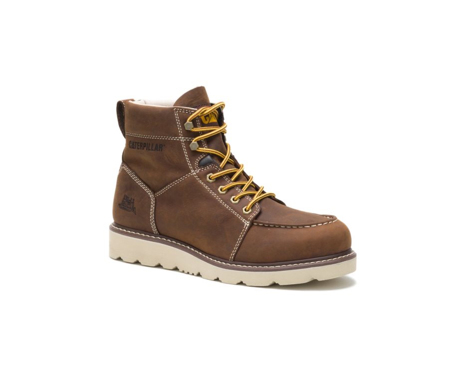 Chocolate Brown Caterpillar Tradesman Work Boot - Men's Work Boots Egypt HYX98TQ