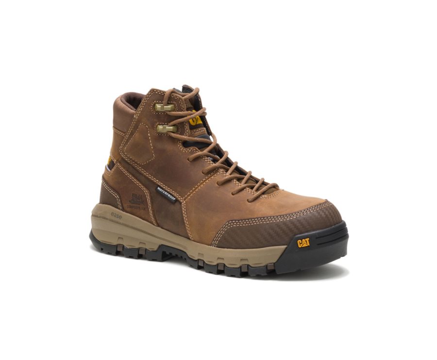 Dark Beige Caterpillar Device Waterproof Composite Toe Work Boot - Men's Work Boots Egypt 1DYPP6C