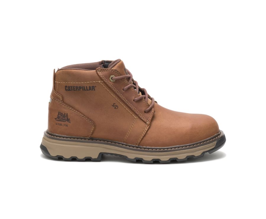 Dark Beige Caterpillar Parker Steel Toe Work Boot - Men\'s Work Boots Egypt DRVQW63