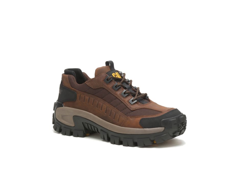 Dark Brown Caterpillar Invader Steel Toe Work Shoe - Men's Work Shoes Egypt 4YGDXVM