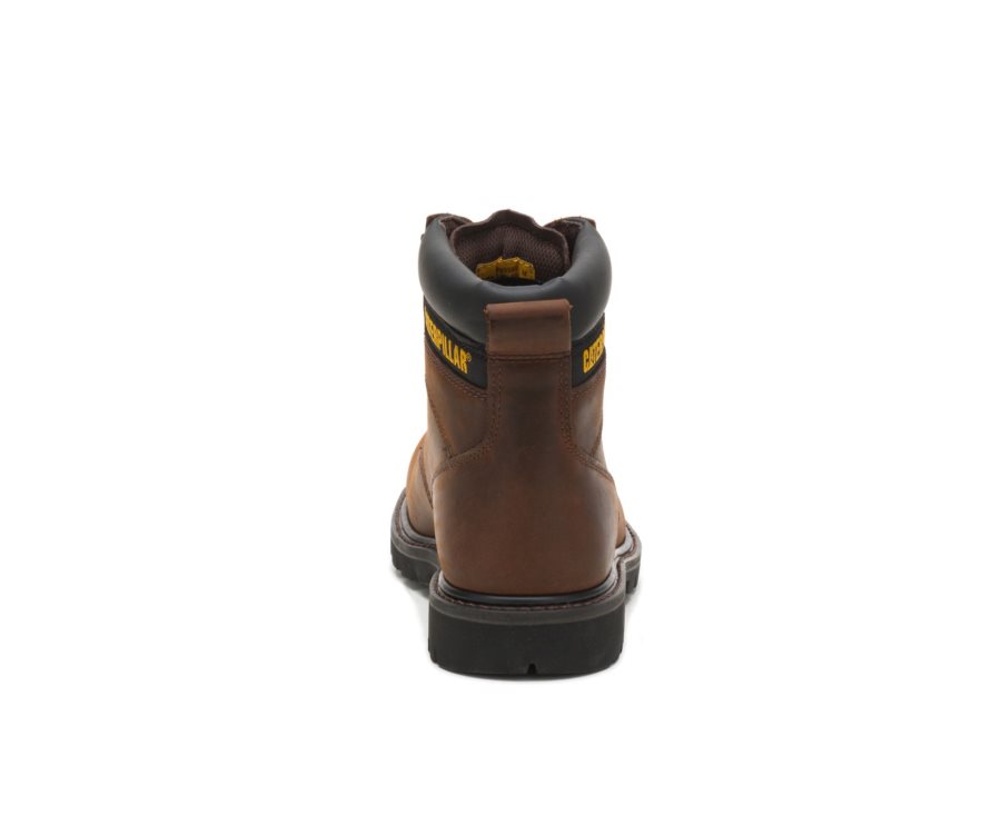 Dark Brown Caterpillar Second Shift Steel Toe Work Boot - Men's Work Boots Egypt K04PI8N