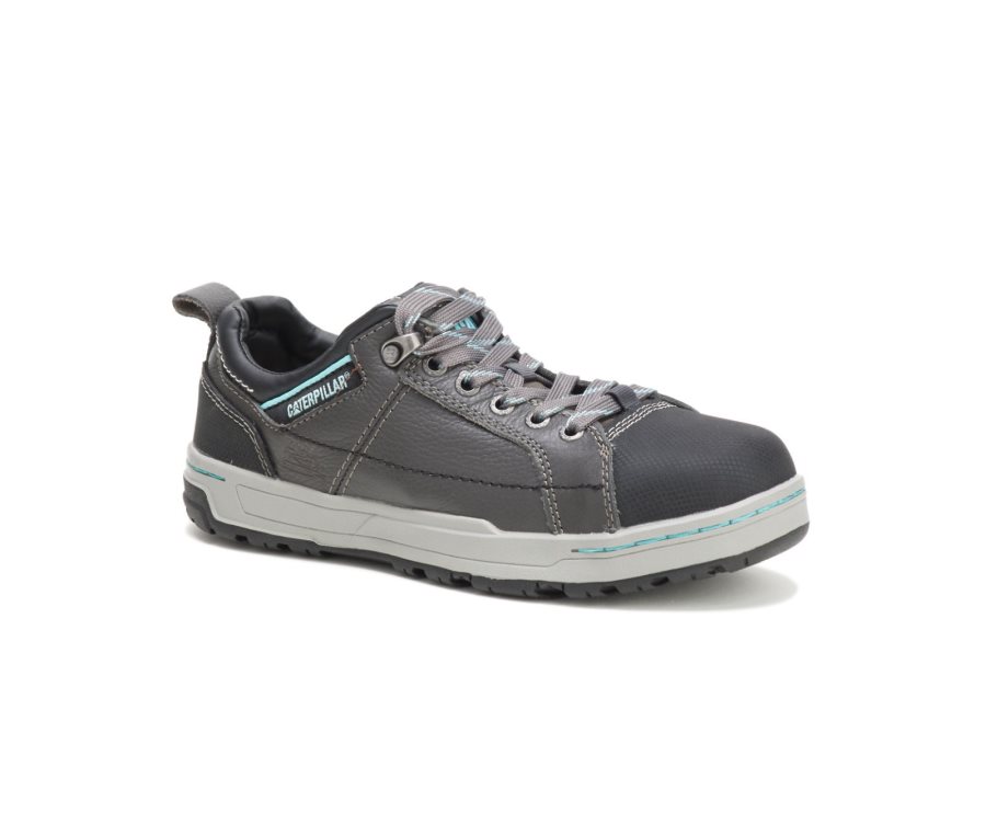 Dark Grey / Mint Caterpillar Brode Steel Toe Work Shoe - Women's Work Shoes Egypt Q0GYSYN