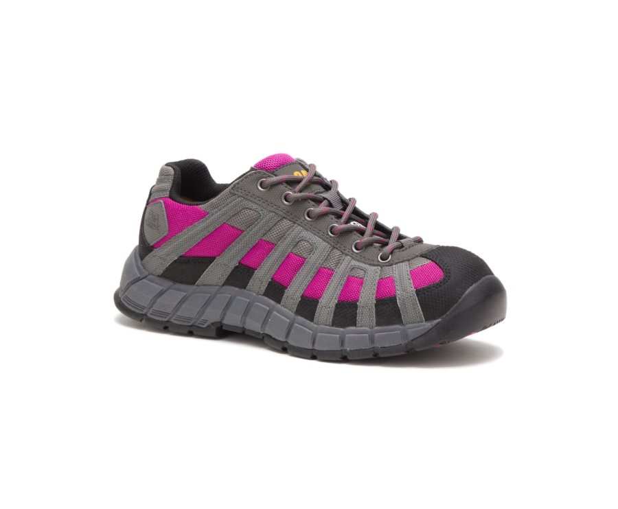 Deep Grey / Pink Caterpillar Switch Steel Toe Work Shoe - Women's Work Shoes Egypt BR8J46T