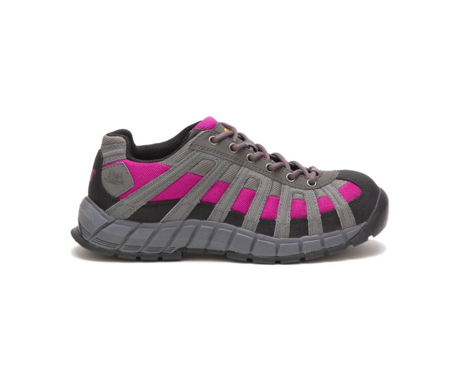 Deep Grey / Pink Caterpillar Switch Steel Toe Work Shoe - Women\'s Work Shoes Egypt BR8J46T