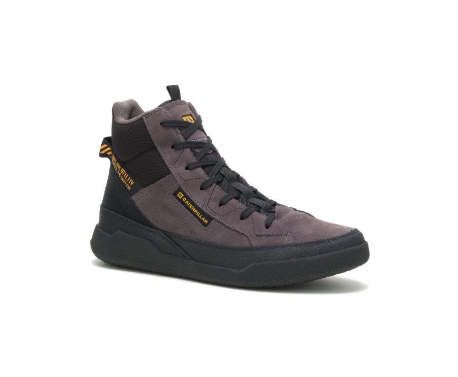 Grey / Black Caterpillar CODE Hex Hi Utility - Women's Sneakers Egypt 5JBUWBX