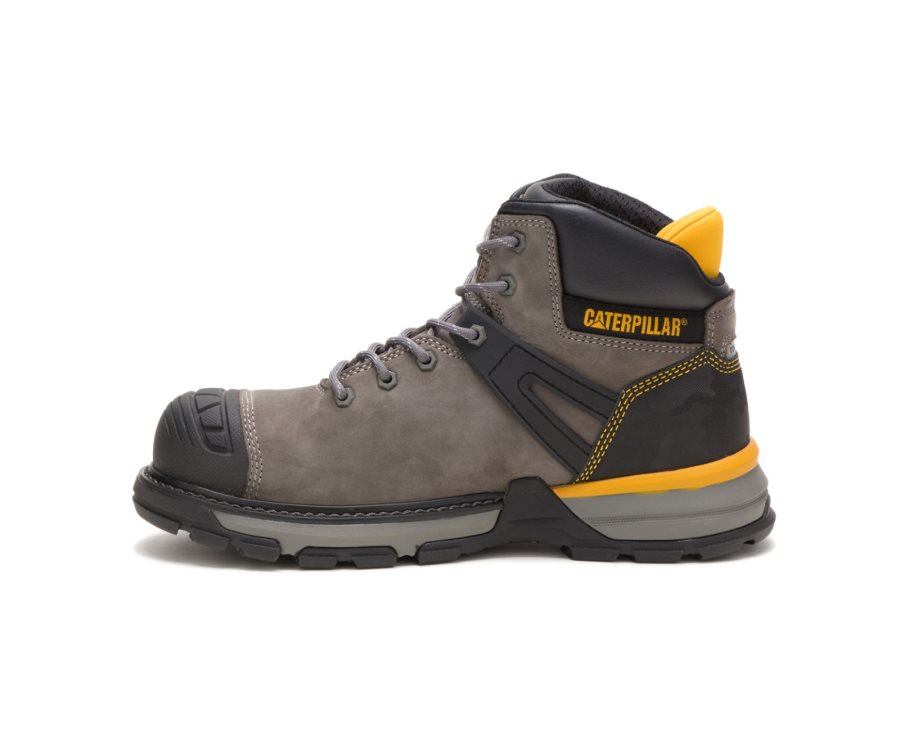 Grey / Black Caterpillar Excavator Superlite Waterproof Nano Toe Work Boot - Men's Work Boots Egypt 6UZIOWI