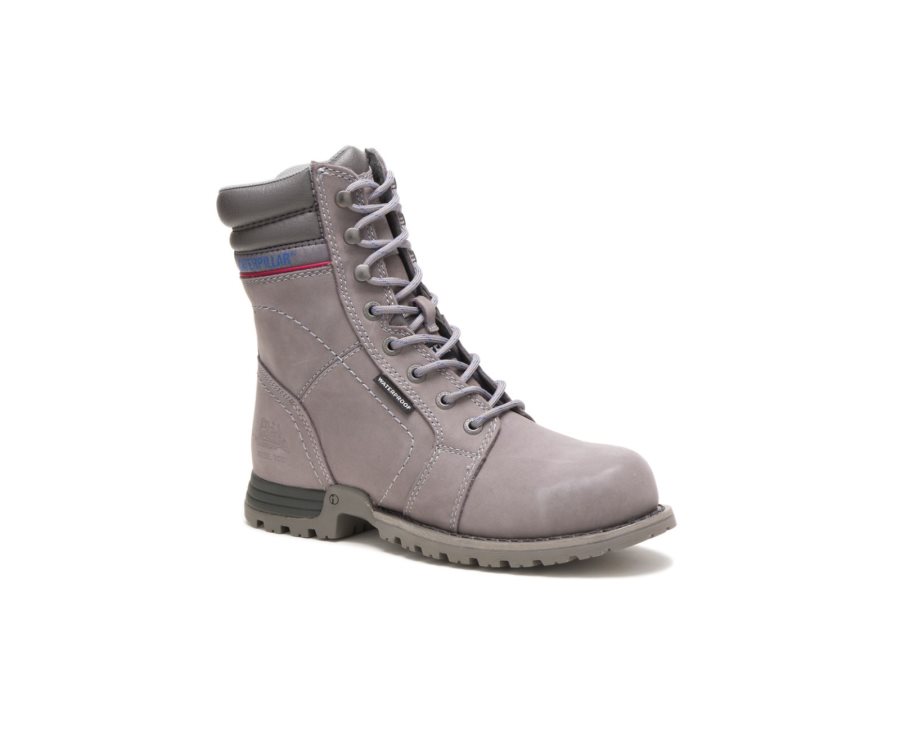 Grey Caterpillar Echo Waterproof Steel Toe Work Boot - Women's Work Boots Egypt FUZ16QO