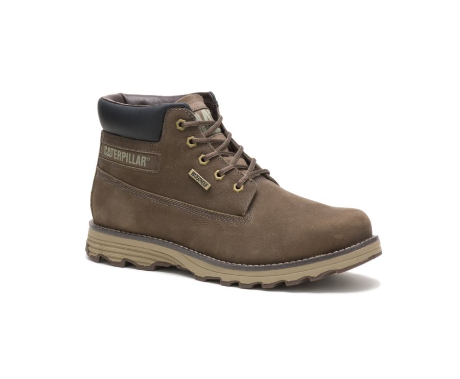 Grey Caterpillar Founder Waterproof Thinsulate™ Boot - Men's Waterproof Boots Egypt 9ZOFFAH