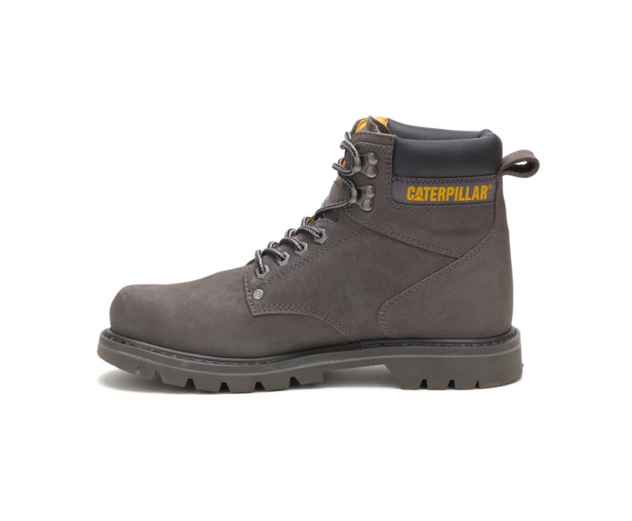 Grey Caterpillar Second Shift Steel Toe Work Boot - Men's Work Boots Egypt ID6OFQL