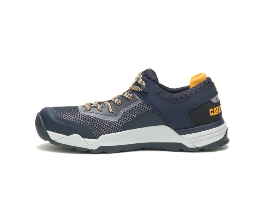 Navy / Yellow Caterpillar Bolt Alloy Toe Work Shoe - Men's Sneakers Egypt LM0FHKK