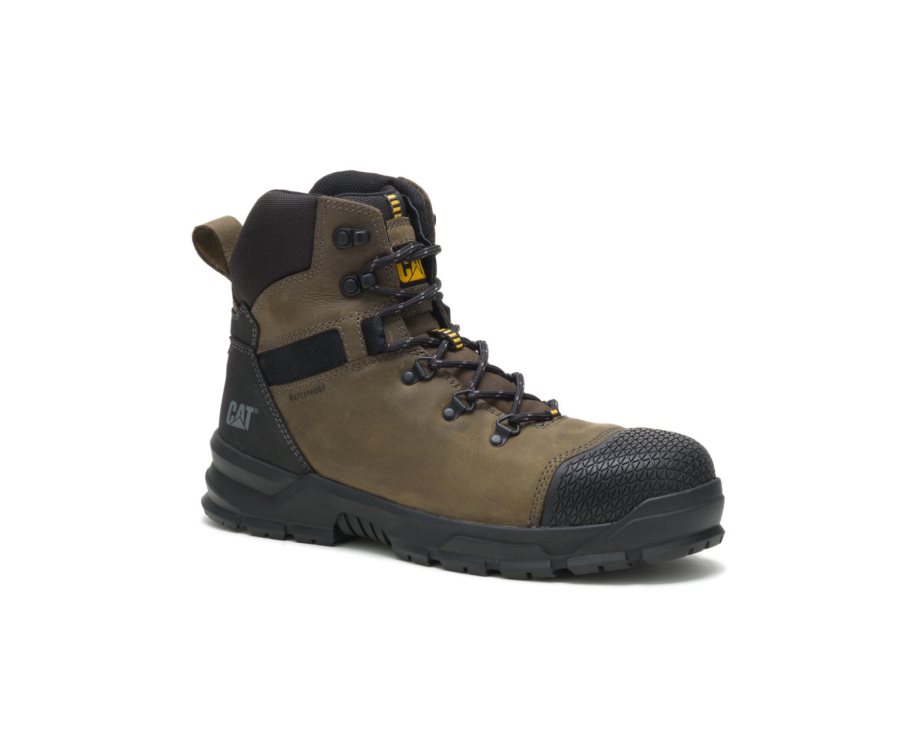 Olive / Black Caterpillar Accomplice X Waterproof Steel Toe Work Boot - Men's Work Boots Egypt IV56N45