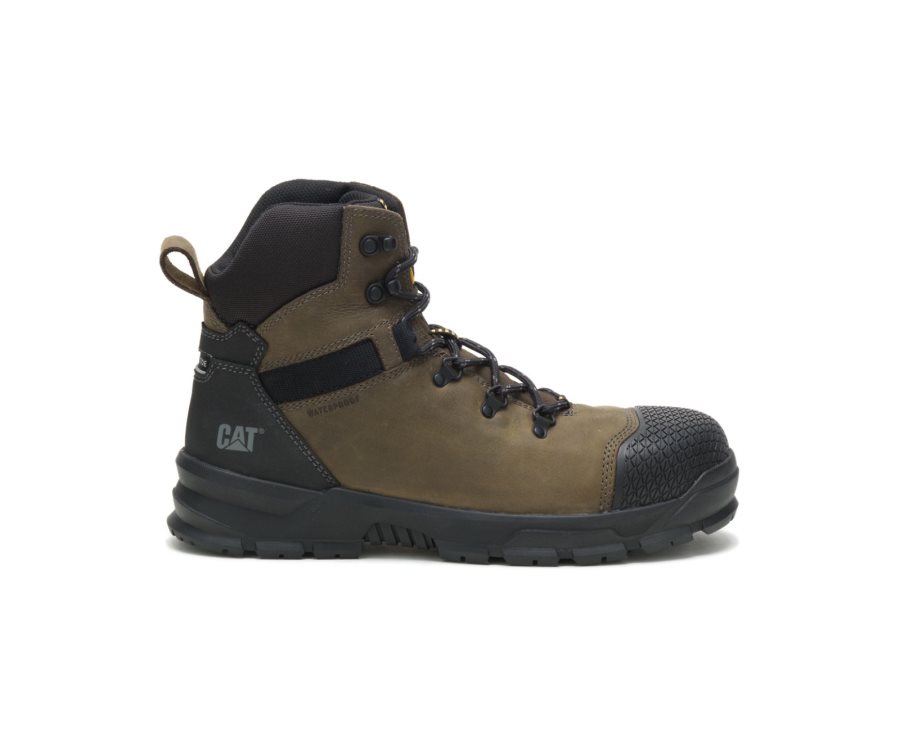 Olive / Black Caterpillar Accomplice X Waterproof Steel Toe Work Boot - Men\'s Work Boots Egypt IV56N45